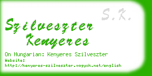 szilveszter kenyeres business card